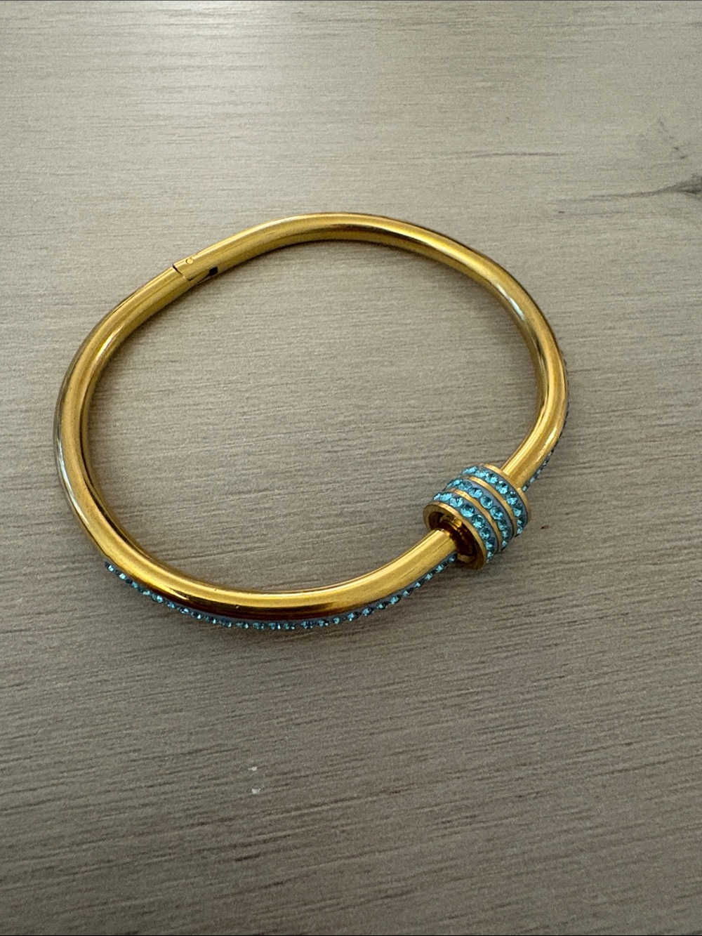 High quality ,  Bangle Bracelet with Turquoise Crystal Accents